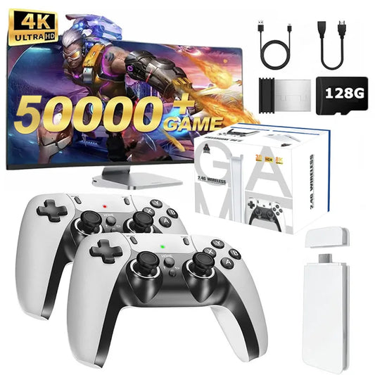 4K TV Game Stick M15 Video Game Console Built-in 40000+/50000 Games 128G