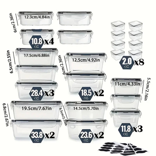 48pc Food Storage Containers Set, BPA-Free Stackable Meal Prep