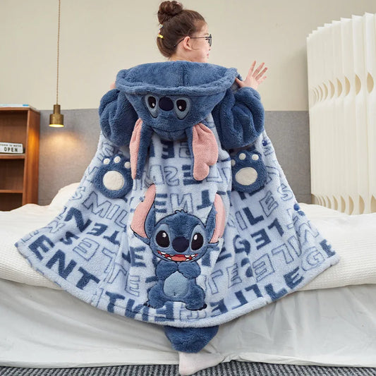 Stitch 2Pcs Kawaii Parent-Child Velvet Pajamas