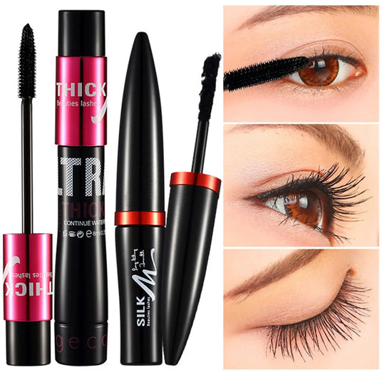 Fiber Mascara Set With Double Tubes Waterproof And Long-lasting