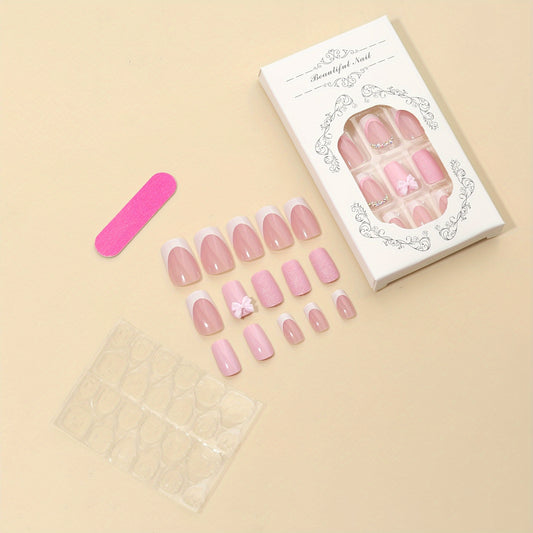 24pcs New Mid-Long Square Fingernails